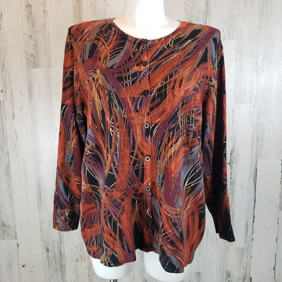 CJ Banks Women's Abstract Cardigan Size 2X - Picture 1 of 6